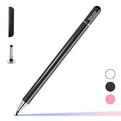 OASO Universal Stylus Pen with Disc Tip & Magnetic Cap for All Touch Screens, Compatible with iPad, iPhone, Samsung Galaxy Tab, Chromebook, Black thumbnail 1