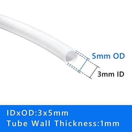 Quickun PTFE Teflon Tubing 3mm ID x 5mm OD | High-Temperature Resistant, 10Ft for 3D Printer thumbnail 2