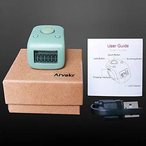 Arvakr Rechargeable Silent Finger Counter with LED | 6 Channels, 999999 Count thumbnail 6