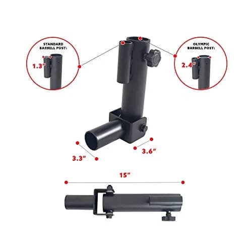 Sunny Health & Fitness Landmine Attachment for Power Racks SF-XFA004 | 360° Swivel, Full-Body Training, Fits 1" & 2" Bars thumbnail 4