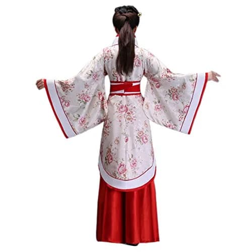 Ez-sofei Women Chinese Traditional Hanfu Costume for Stage Performance, XXL, Flower+Red | Elegant Ancient Dress thumbnail 3