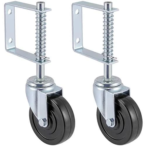 ZEONHAK Heavy Duty Spring Loaded Gate Caster Wheel 4 Inch (10.16 cm) | Supports 250-500 lbs (113-227 kg) Per Wheel thumbnail 1