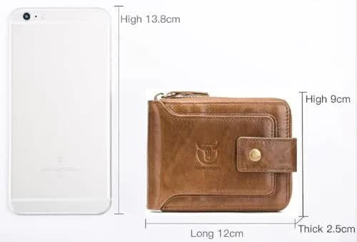 Contacts Men's Genuine Leather Wallet | RFID Blocking Slim Bifold | 8 Card Slots, Beige thumbnail 5