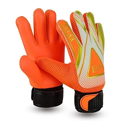 EFAH SPORTS Goalkeeper Gloves for Kids Boys Youth Size 5 (Orange) | Breathable & Adjustable Wrist Support thumbnail 1