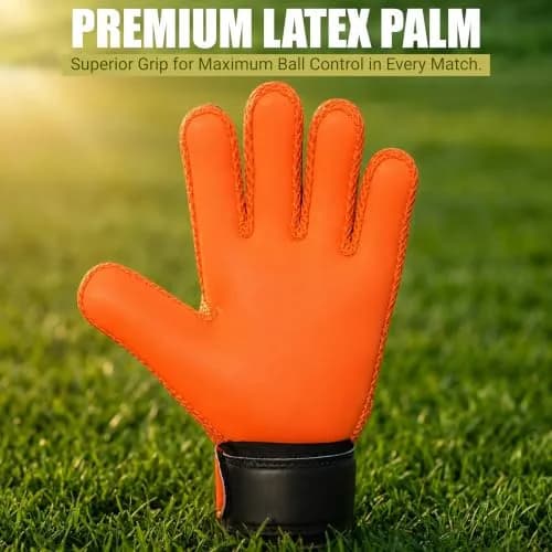 EFAH SPORTS Goalkeeper Gloves for Kids Boys Youth Size 5 (Orange) | Breathable & Adjustable Wrist Support thumbnail 4