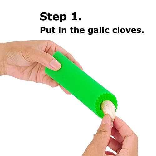 Sinnsally Silicone Garlic Peeler Roller Keeper Green | Easy Quick Garlic Peeling Kitchen Tool thumbnail 2