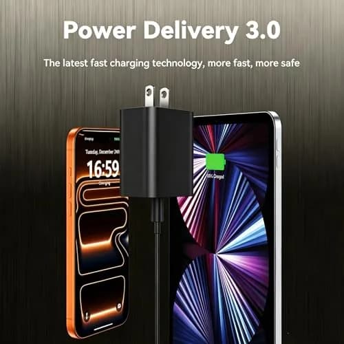 Ubearkk Phone 17 16 15 Charger Fast Charging | 20W USB C Wall Adapter with 10FT Cable thumbnail 4