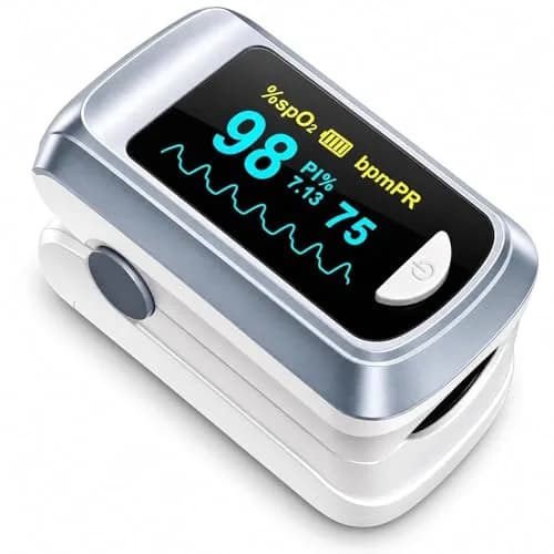 HealthTree Fingertip Pulse Oximeter & Heart Rate Monitor | 70%-100% SpO2, +/-2% Accuracy thumbnail 1