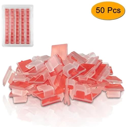 SOULWIT Clear Self Adhesive Cable Management Clips 50 Pcs | Organize Wires on Desks and Walls thumbnail 2
