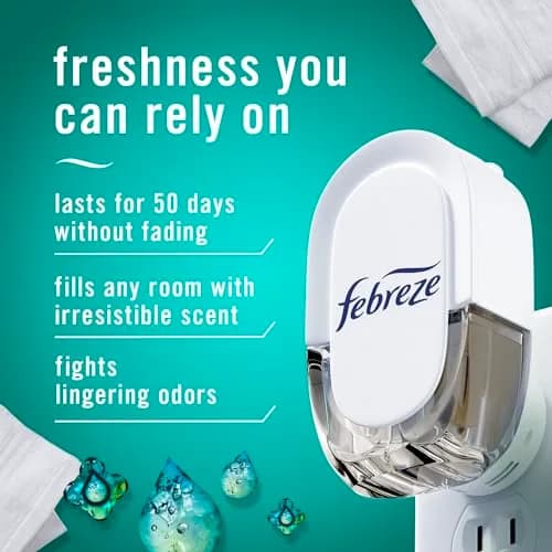 Febreze Plug-in Air Freshener Refills Unstopables Fresh Scent 0.87oz (25ml) Each, 3 Count | Odor-Fighting Technology for Home & Office thumbnail 2