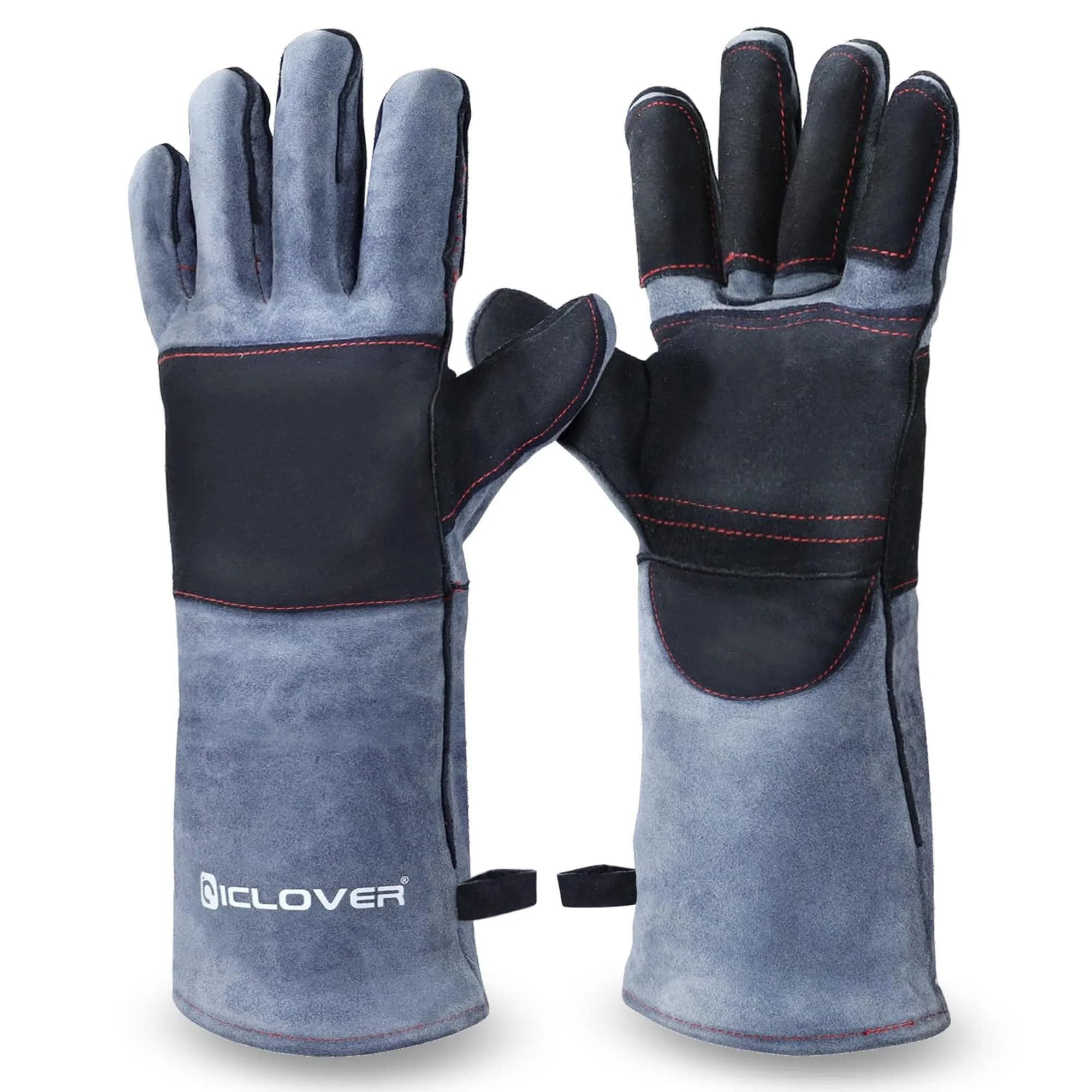 IC ICLOVER Animal Handling Gloves Large 16-inch (40.64cm) | Snake Bite Proof Double Leather for Men — L -16inch
