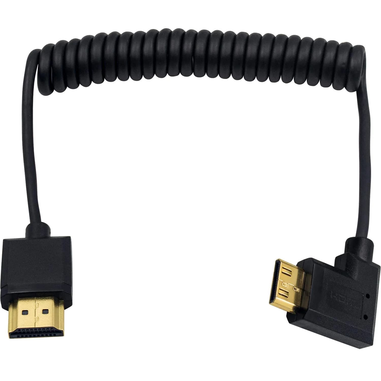 Duttek Ultra Thin 4K Mini HDMI to HDMI Cable 1.8m (6ft) Coiled | Supports 4K@60Hz, 1080p, 3D — Left Angled 1.2M