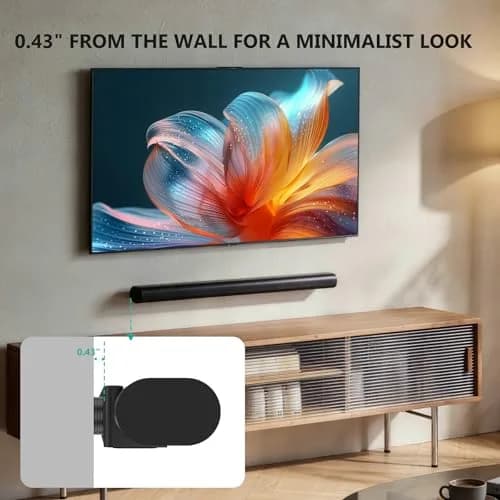 WALI Soundbar Wall Mount for Sonos Arc & Ultra, Black | Heavy Duty Alloy Steel Bracket for 10kg Speakers thumbnail 5