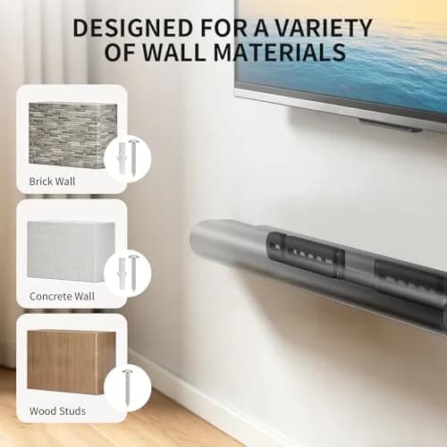 WALI Soundbar Wall Mount for Sonos Arc & Ultra, Black | Heavy Duty Alloy Steel Bracket for 10kg Speakers thumbnail 7