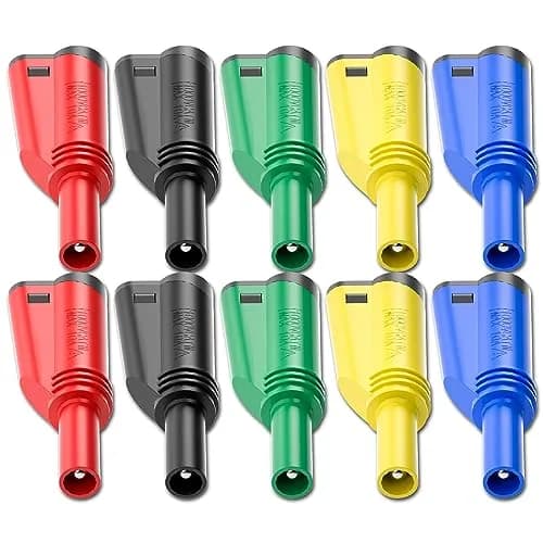 Goupchn 4mm Stackable Banana Plugs, 10PCS (5 Colors) | Solderless Screw Fixation for DIY Electrical Connectors thumbnail 2