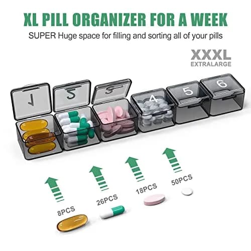 DOHIMGIO 30-Day Monthly Pill Organizer Box with Large Compartments | Squeeze-to-Open Design thumbnail 4