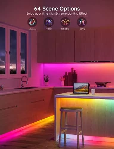 Govee 65.6ft (20m) RGBIC LED Strip Lights | Smart App Control for Bedroom, Party, and Room Decor thumbnail 3