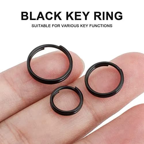 FEGVE TC4 Titanium Split Key Rings Set, 15 pcs Black-Plated Jump Rings for Keys & Jewelry DIY | Rustproof & Durable thumbnail 4