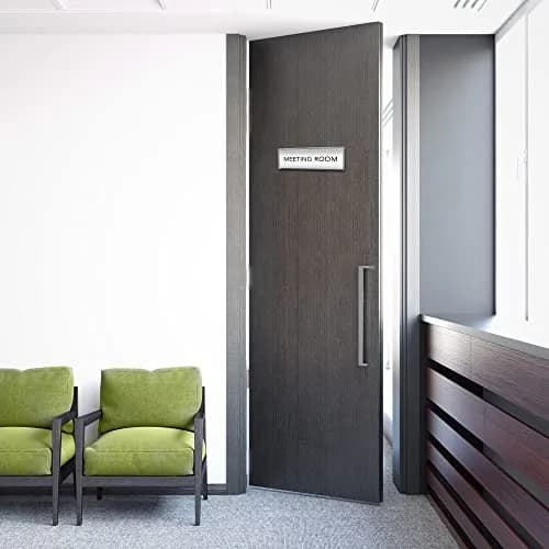 GlossyEnd Silver Aluminum Wall Mount Name Plate Holder | Durable Office Signage (8” x 3”) thumbnail 5