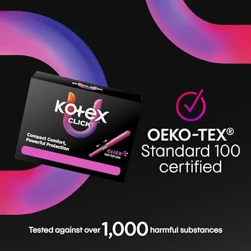 U by Kotex Click Compact Tampons Super Plus Unscented 45 Count | Gynecologist-Tested for Leak-Free Protection thumbnail 9