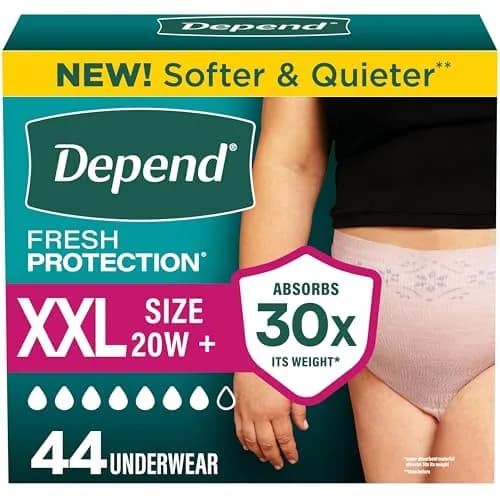 Depend Fresh Protection Adult Diapers for Women XXL | Ultra-Absorbent, Odorless Comfort thumbnail 1