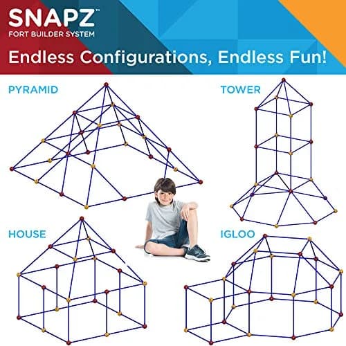 SNAPZ Ultimate Fort Builder Kit for Kids 8-12 | Sturdy Indoor STEM Play Set for Ages 4-8 thumbnail 4