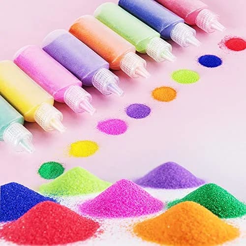 Zddaoole 32 PCS Art Sand Kit with 12 Colors & 20 Pattern Cards | Non-Toxic Craft Kit for DIY thumbnail 4