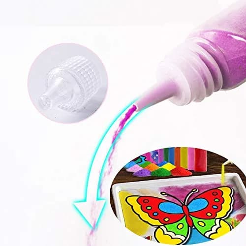 Zddaoole 32 PCS Art Sand Kit with 12 Colors & 20 Pattern Cards | Non-Toxic Craft Kit for DIY thumbnail 5