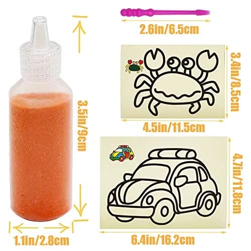 Zddaoole 32 PCS Art Sand Kit with 12 Colors & 20 Pattern Cards | Non-Toxic Craft Kit for DIY thumbnail 3