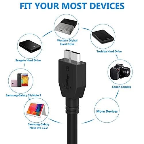 ITD ITANDA Micro USB 3.0 Cable 1.83m (6FT) | High Speed Data Transfer thumbnail 6