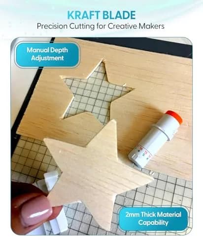Silhouette America 2mm Kraft Blade Type B - 2 Pack | Cuts Chipboard, Leather, Foam - Cameo 4 Blade Compatible with Cameo 3, Portrait 2 thumbnail 2
