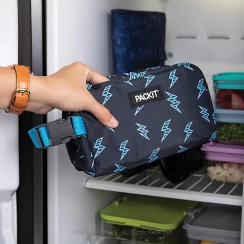 PackIt Freezable Snack Box, Striped Bolts | EcoFreeze Technology, Collapsible & Reusable thumbnail 5