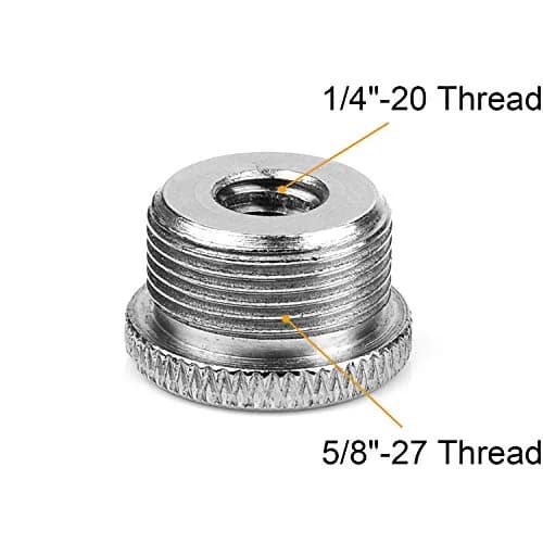 Anwenk Mic Stand Adapter 5/8 to 1/4 | Nickel Brass Male to Female Mic Screw Adapter thumbnail 4