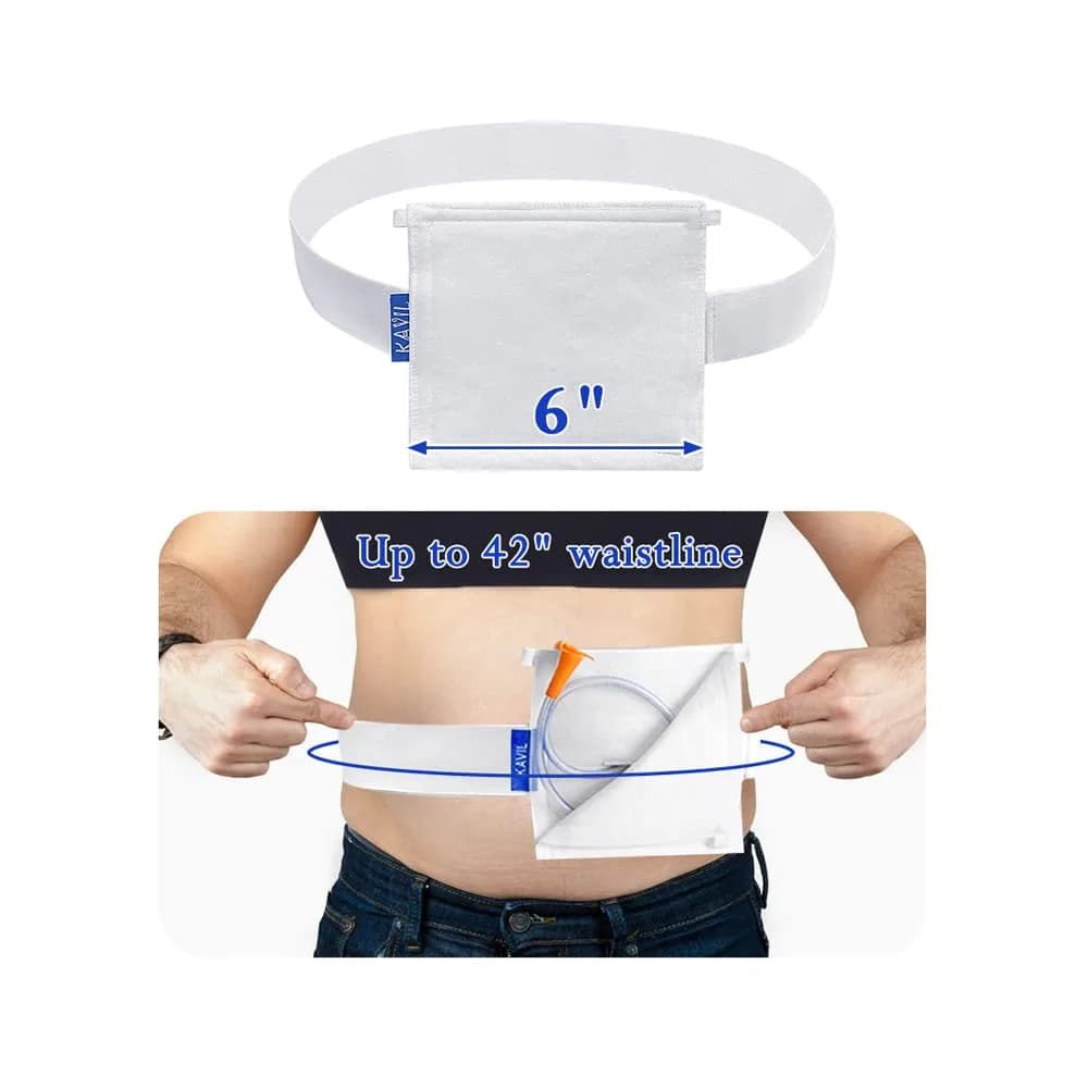 KAVIL Feeding Tube Belt Holder Large Size 6" x 6" | Secure Catheter Support for Adults
