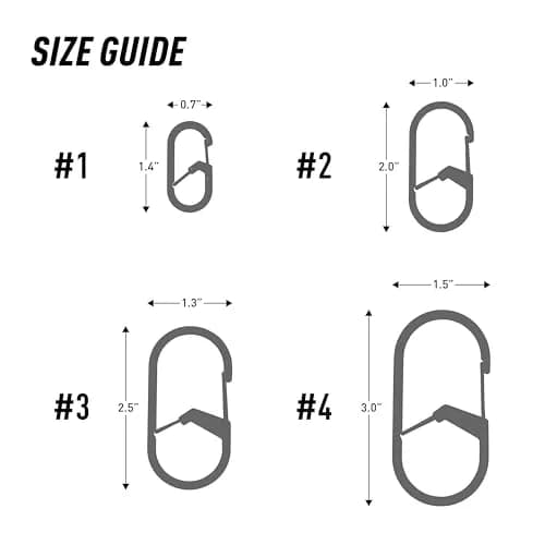 Nite IZE GS1-01-2R6 G-Series Dual Chamber Carabiner, Size #1 2-Pack, Black | Secure Stainless Steel Keychain thumbnail 3