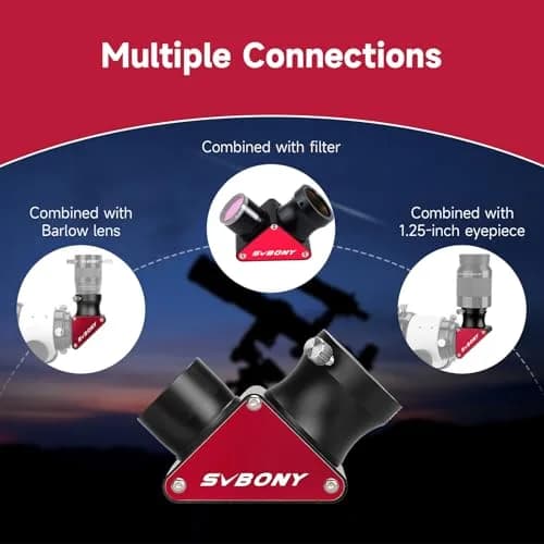 SVBONY SV188P Telescope Diagonal 1.25" 90 Degree Mirror 99% Reflectivity | Upright Image, Brass Compression Ring thumbnail 8