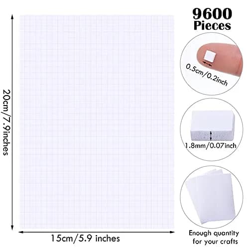 Zonon Foam Dots Adhesive Squares 9600 pcs | 3D Craft Mounts for Scrapbooking & DIY thumbnail 3
