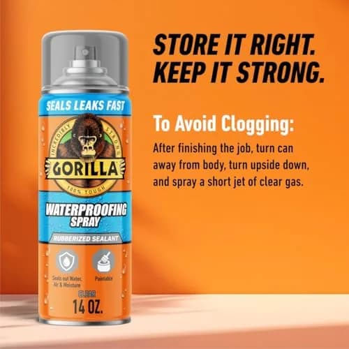 Gorilla Waterproofing Spray Clear Flexible Rubberized Sealant 400ml (14 oz) | Seals Leaks & Cracks thumbnail 7