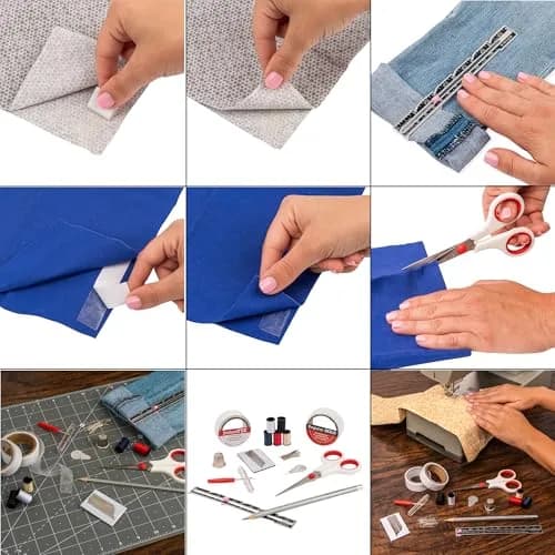 SINGER Hemming Kit with Storage Pouch – 92-piece sewing set for hemming and mending, includes hem tape, scissors, needles, pins, and marking pencil thumbnail 4