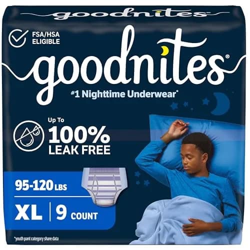 GoodNites Boys' Nighttime Bedwetting Underwear XL (95-120 lbs) | Clinically Proven for Better Sleep thumbnail 1