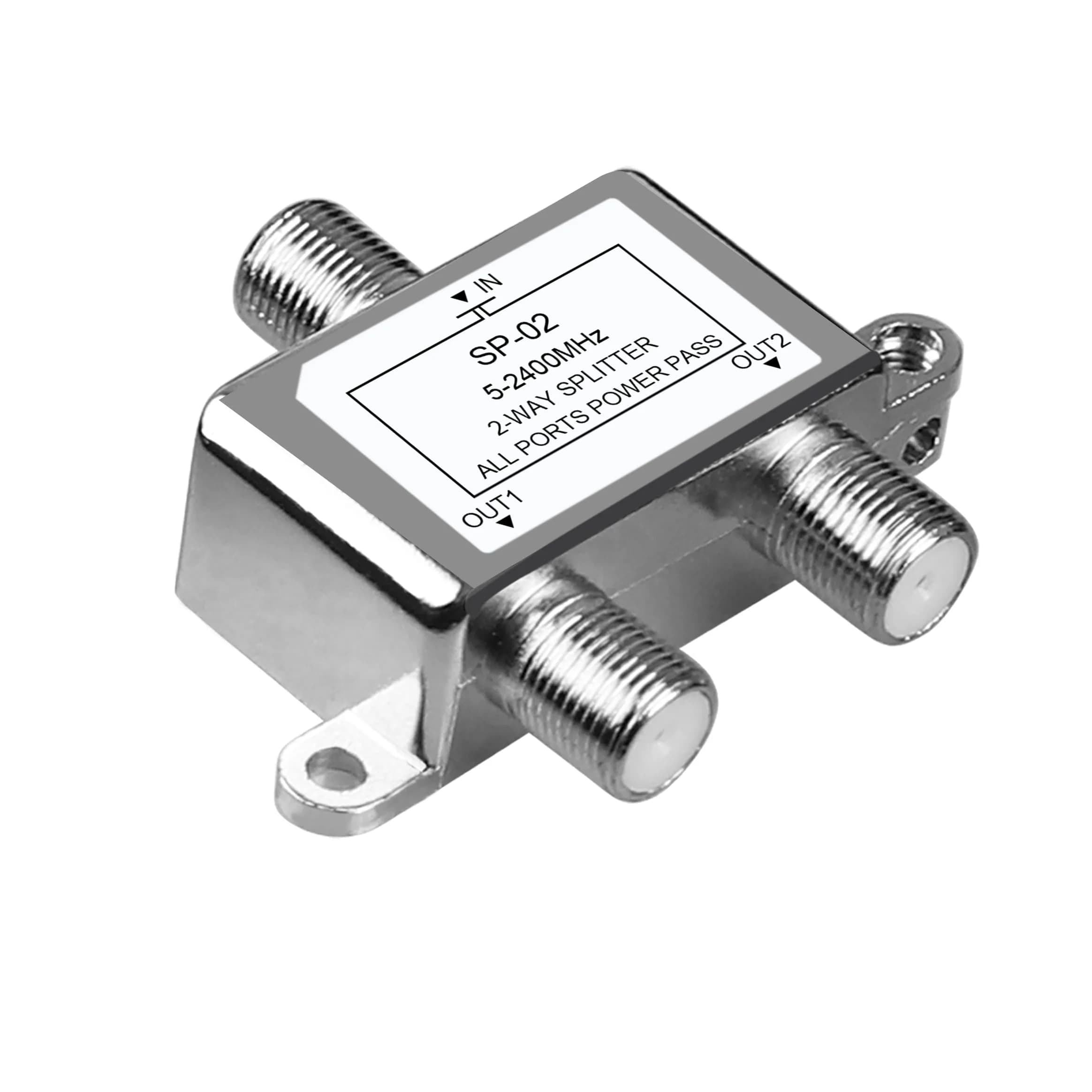 NEWCARE 2-Way Coaxial Cable Splitter for MoCA 5-2400MHz RG6 Compatible | Distributes digital signals efficiently - main product image