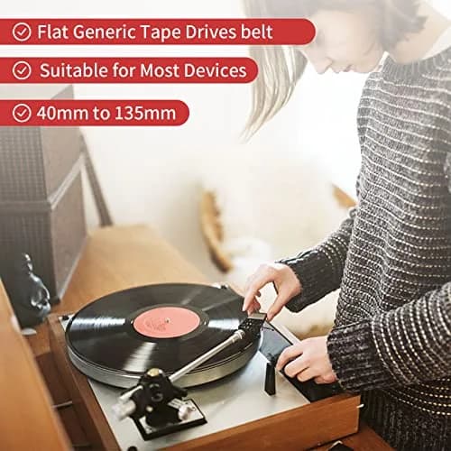 TEANTECH Cassette Recorder Rubber Belts 2mm Width, 40-135mm Mix (50PCS) | Drive Belts for Cassette Player Repair thumbnail 5