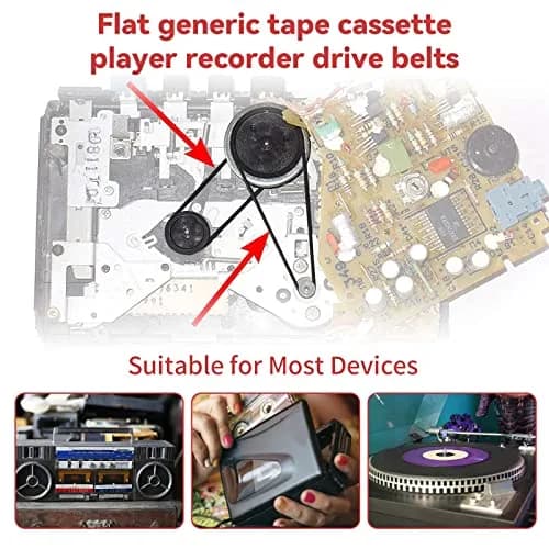 TEANTECH Cassette Recorder Rubber Belts - 3mm Width, 40-135mm Mix Package, 50 Pcs | Premium Quality Drive Belts thumbnail 6