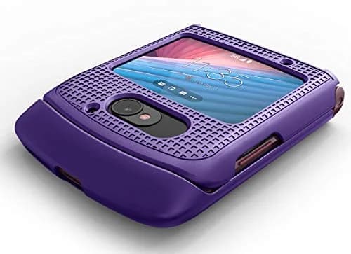 Nakedcellphone Grid Series Flip Phone Case for Motorola RAZR 5G (2020) - Purple, 11cm (4.33in) thumbnail 3