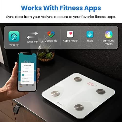 Etekcity Smart Body Composition Scale White 400 lb Capacity | Health Monitor thumbnail 4