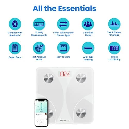 Etekcity Smart Body Composition Scale White 400 lb Capacity | Health Monitor thumbnail 5