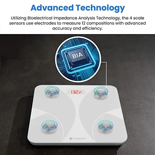 Etekcity Smart Body Composition Scale White 400 lb Capacity | Health Monitor thumbnail 6