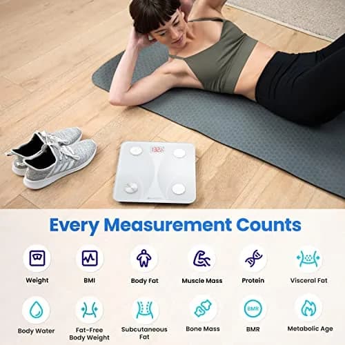 Etekcity Smart Body Composition Scale White 400 lb Capacity | Health Monitor thumbnail 2