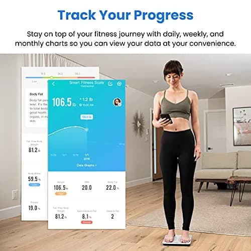 Etekcity Smart Body Composition Scale White 400 lb Capacity | Health Monitor thumbnail 3