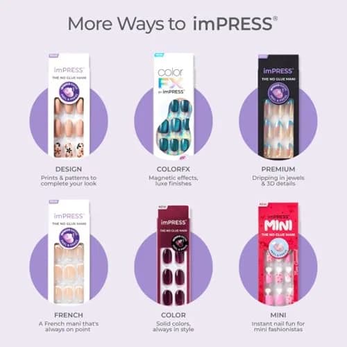 imPRESS Evanesce No Glue Mani Press On Nails, Short Oval, Beige, 30 Nails | Professional Gel Manicure in Minutes thumbnail 6